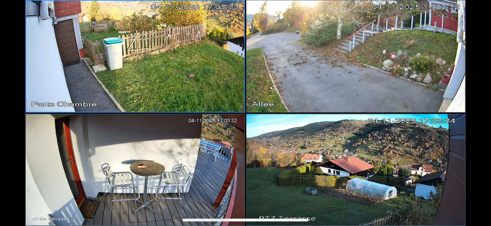 vue des caméras de surveillance sur le téléphone